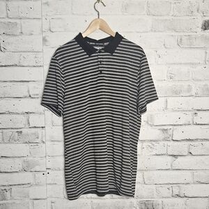 MEC IsoCool Striped Polo Shirt Mens Large Black Gray Performance Tee